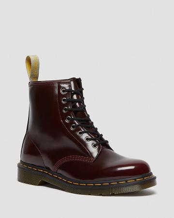 Men's Dr Martens Vegan 1460 Lace Up Boots Pink / Red | AU 542JPQ